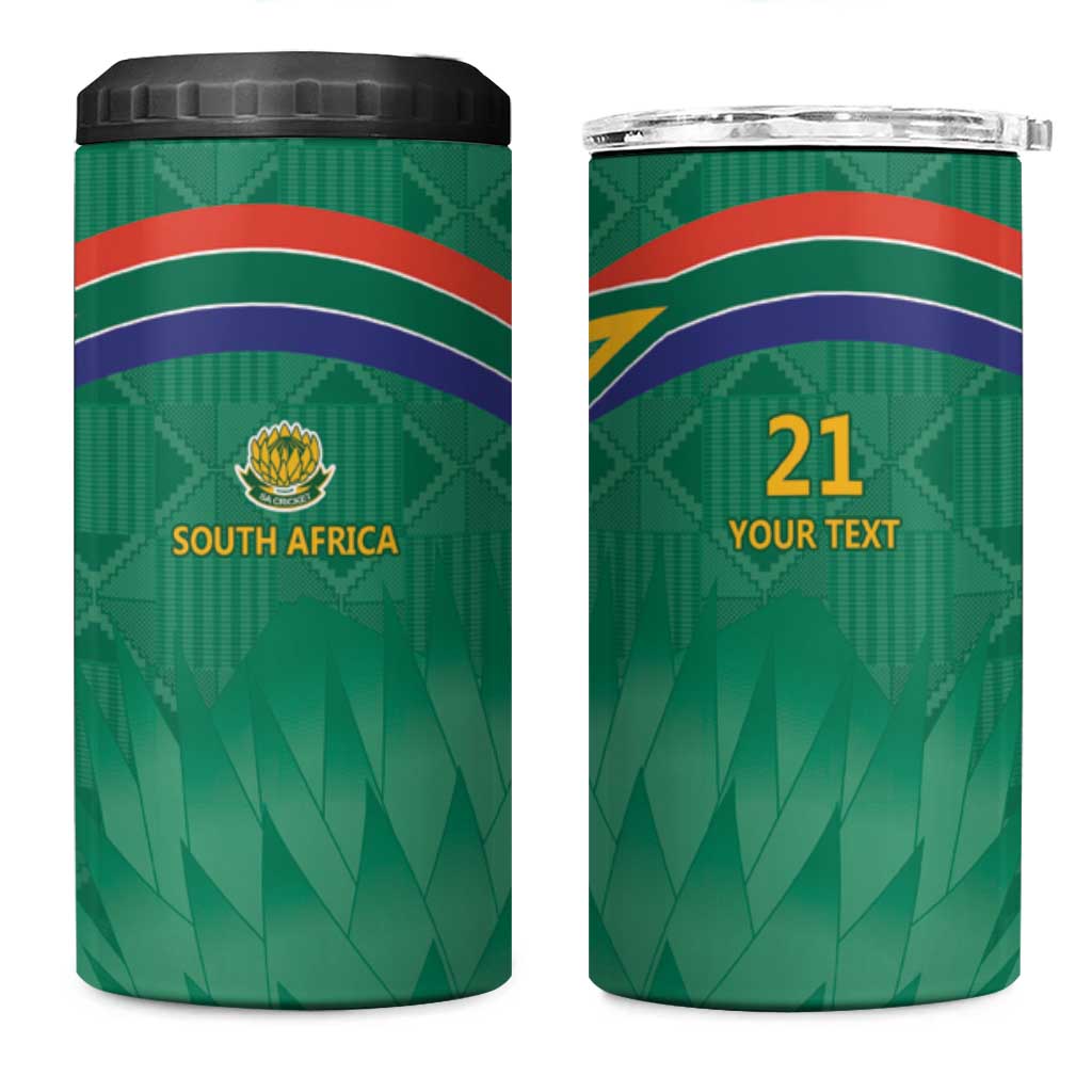 South Africa Cricket Custom 4 in 1 Can Cooler Tumbler Proteas Green