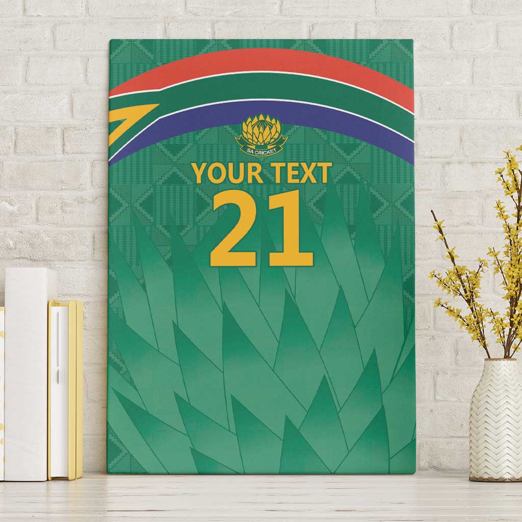 South Africa Cricket Custom Canvas Wall Art Proteas Green