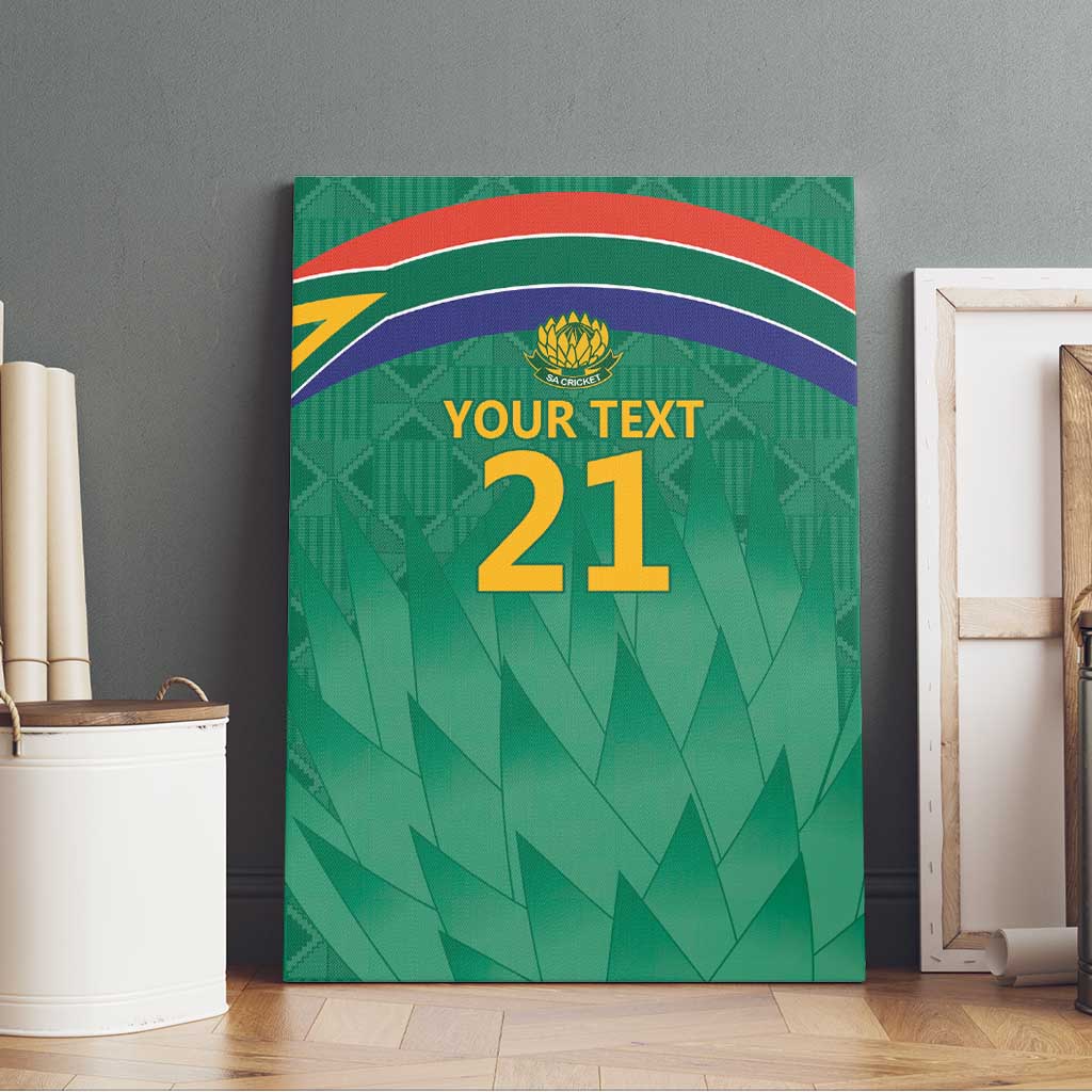 South Africa Cricket Custom Canvas Wall Art Proteas Green