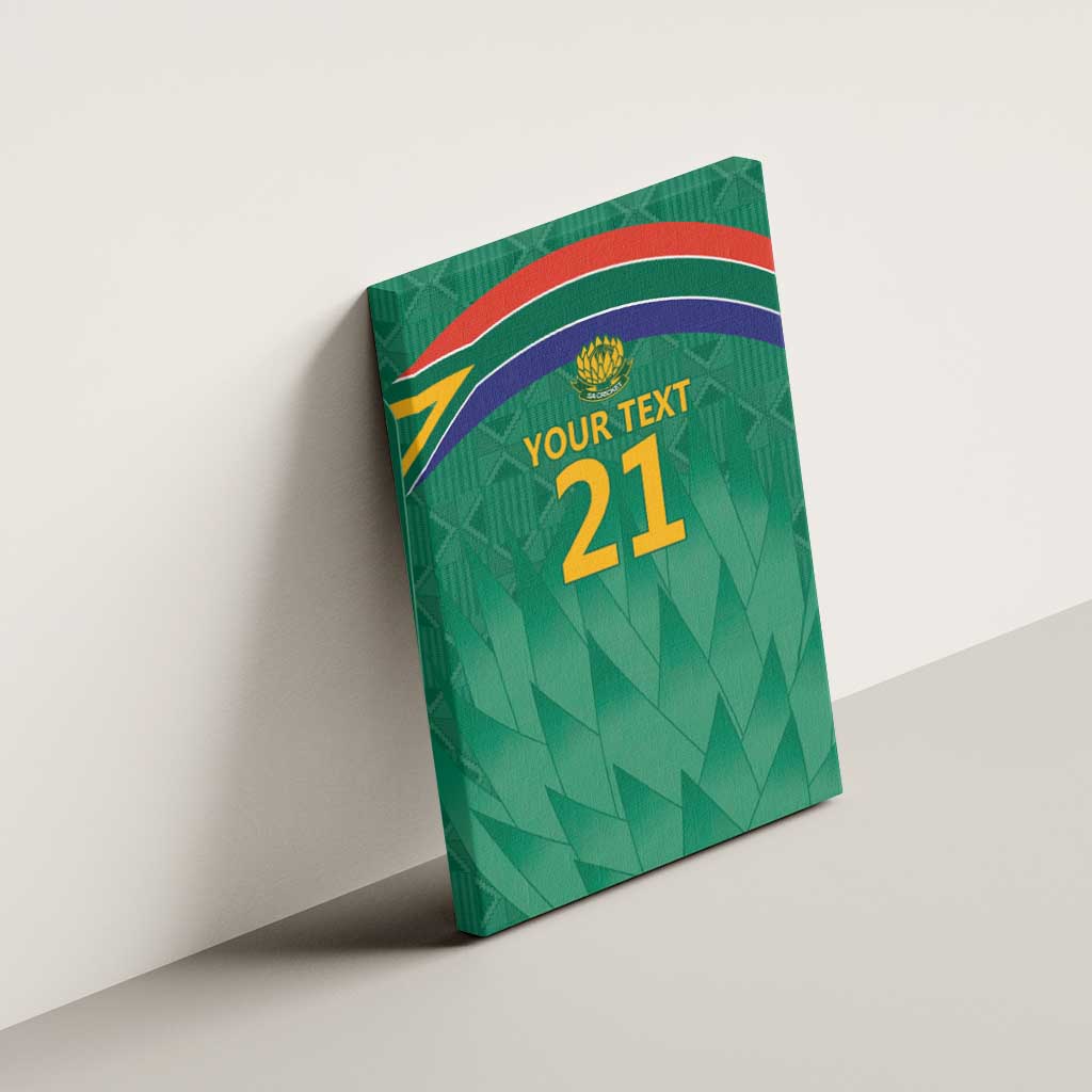 South Africa Cricket Custom Canvas Wall Art Proteas Green