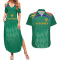 South Africa Cricket Custom Couples Matching Summer Maxi Dress and Hawaiian Shirt Proteas Green