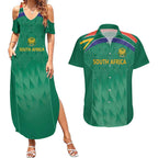 South Africa Cricket Custom Couples Matching Summer Maxi Dress and Hawaiian Shirt Proteas Green