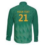 South Africa Cricket Custom Family Matching Mermaid Dress and Hawaiian Shirt Proteas Green