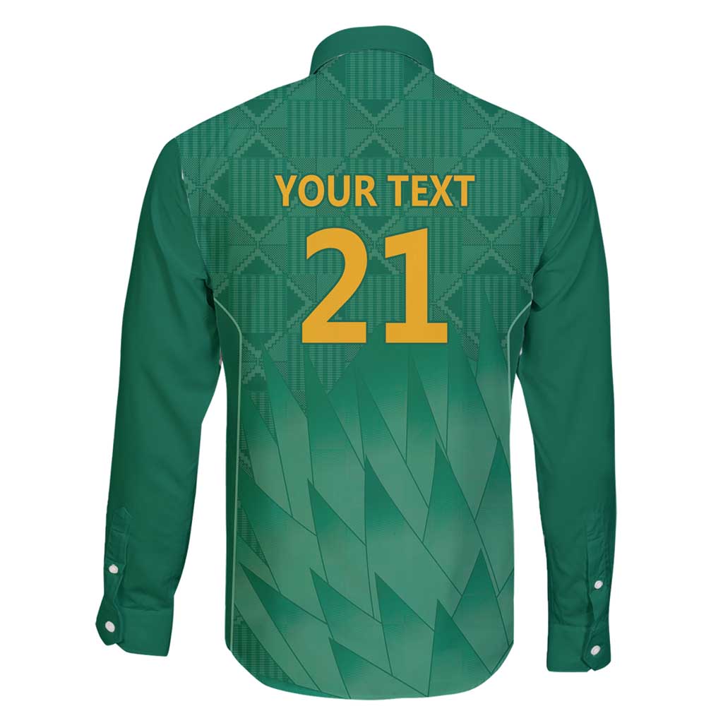 South Africa Cricket Custom Family Matching Off Shoulder Maxi Dress and Hawaiian Shirt Proteas Green