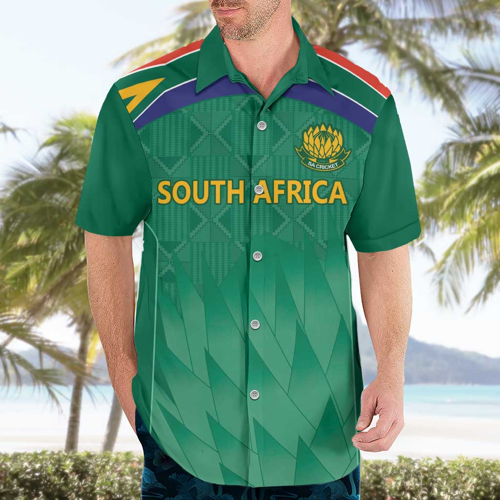 South Africa Cricket Custom Hawaiian Shirt Proteas Green