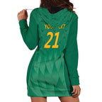 South Africa Cricket Custom Hoodie Dress Proteas Green