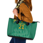 South Africa Cricket Custom Leather Tote Bag Proteas Green