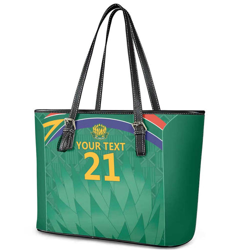 South Africa Cricket Custom Leather Tote Bag Proteas Green