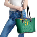 South Africa Cricket Custom Leather Tote Bag Proteas Green