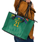 South Africa Cricket Custom Leather Tote Bag Proteas Green