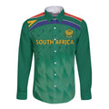 South Africa Cricket Custom Long Sleeve Button Shirt Proteas Green