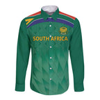 South Africa Cricket Custom Long Sleeve Button Shirt Proteas Green
