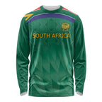 South Africa Cricket Custom Long Sleeve Shirt Proteas Green