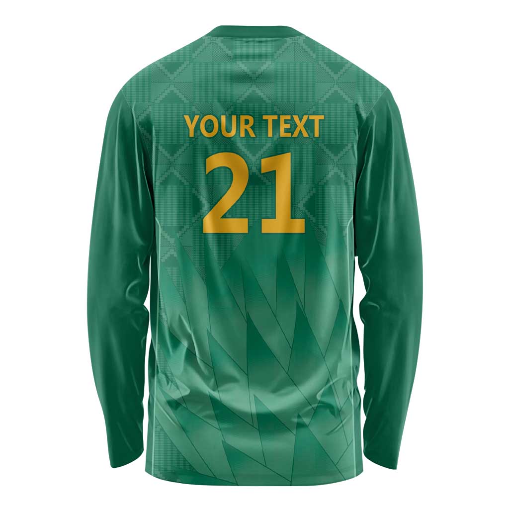 South Africa Cricket Custom Long Sleeve Shirt Proteas Green