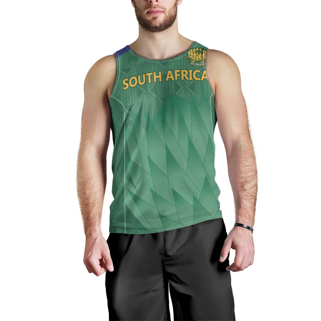 South Africa Cricket Custom Men Tank Top Proteas Green