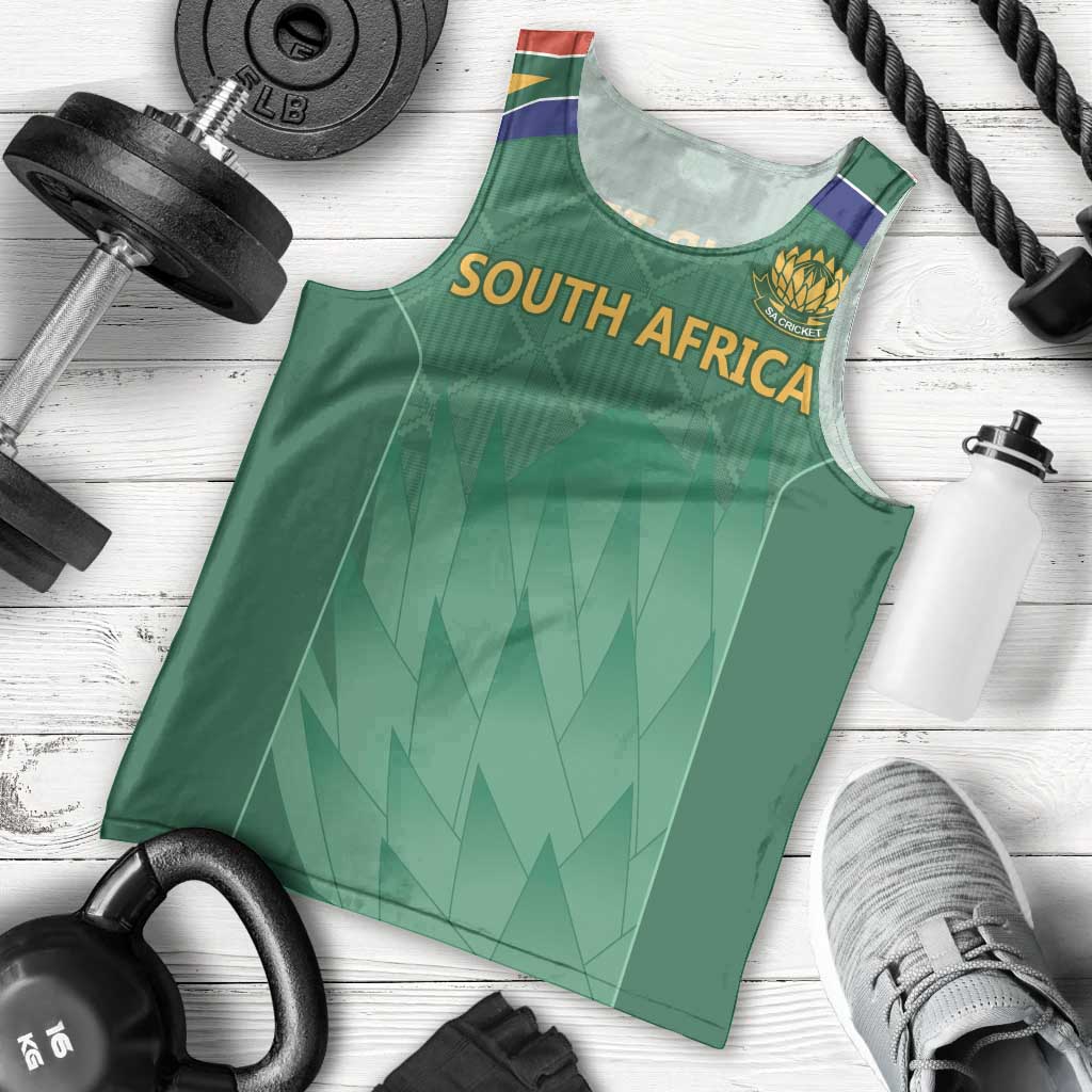 South Africa Cricket Custom Men Tank Top Proteas Green