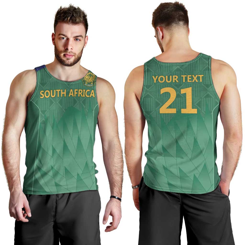 South Africa Cricket Custom Men Tank Top Proteas Green