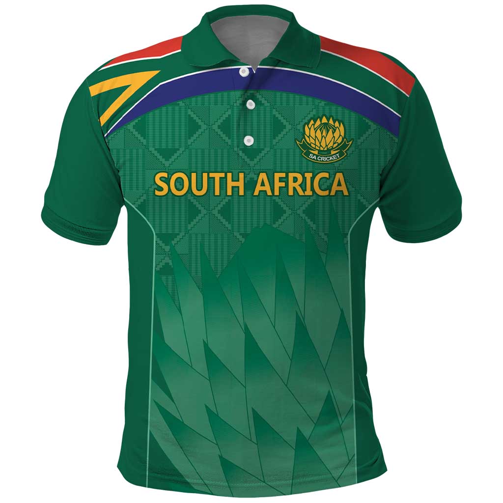 South Africa Cricket Custom Polo Shirt Proteas Green