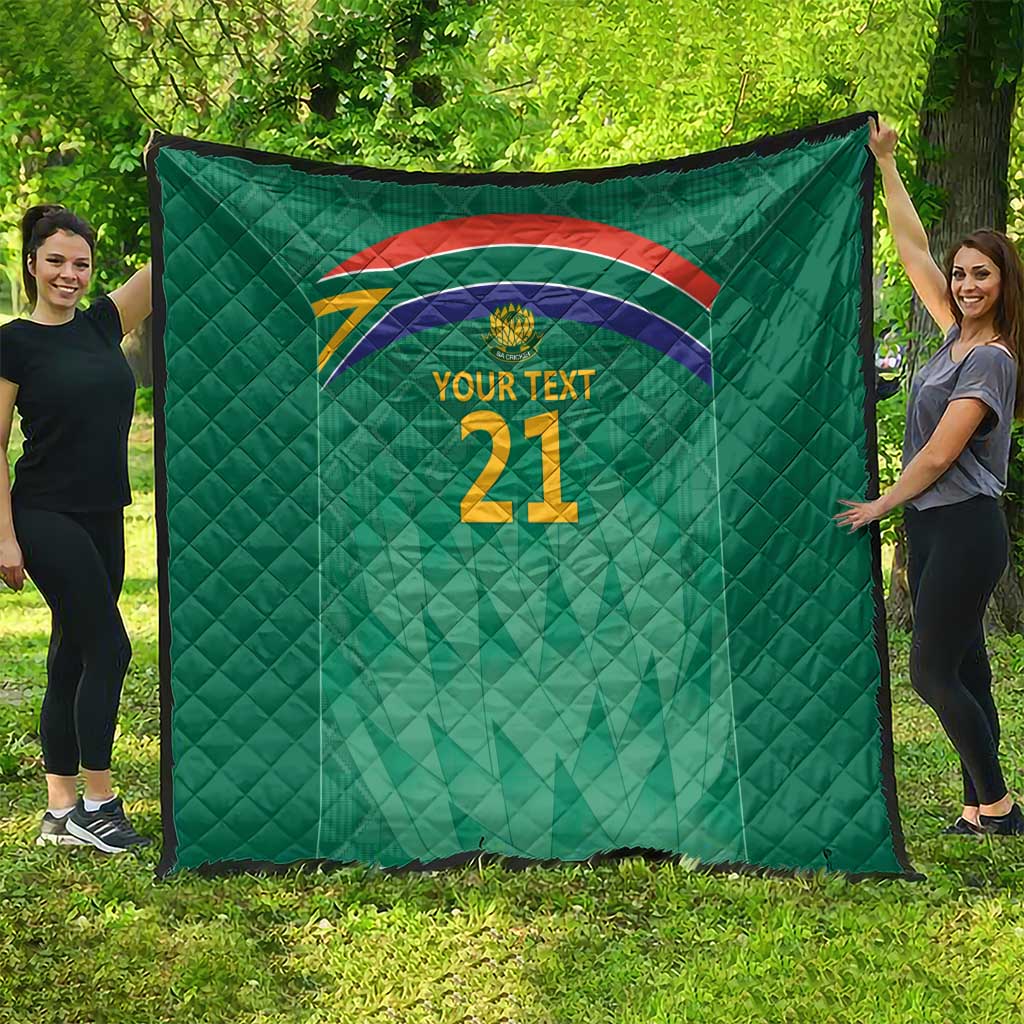 South Africa Cricket Custom Quilt Proteas Green