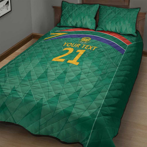 South Africa Cricket Custom Quilt Bed Set Proteas Green