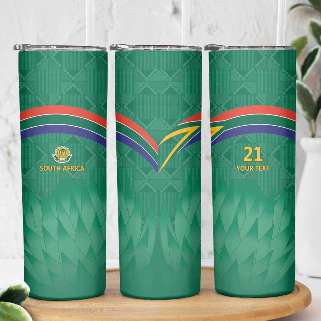 South Africa Cricket Custom Skinny Tumbler Proteas Green