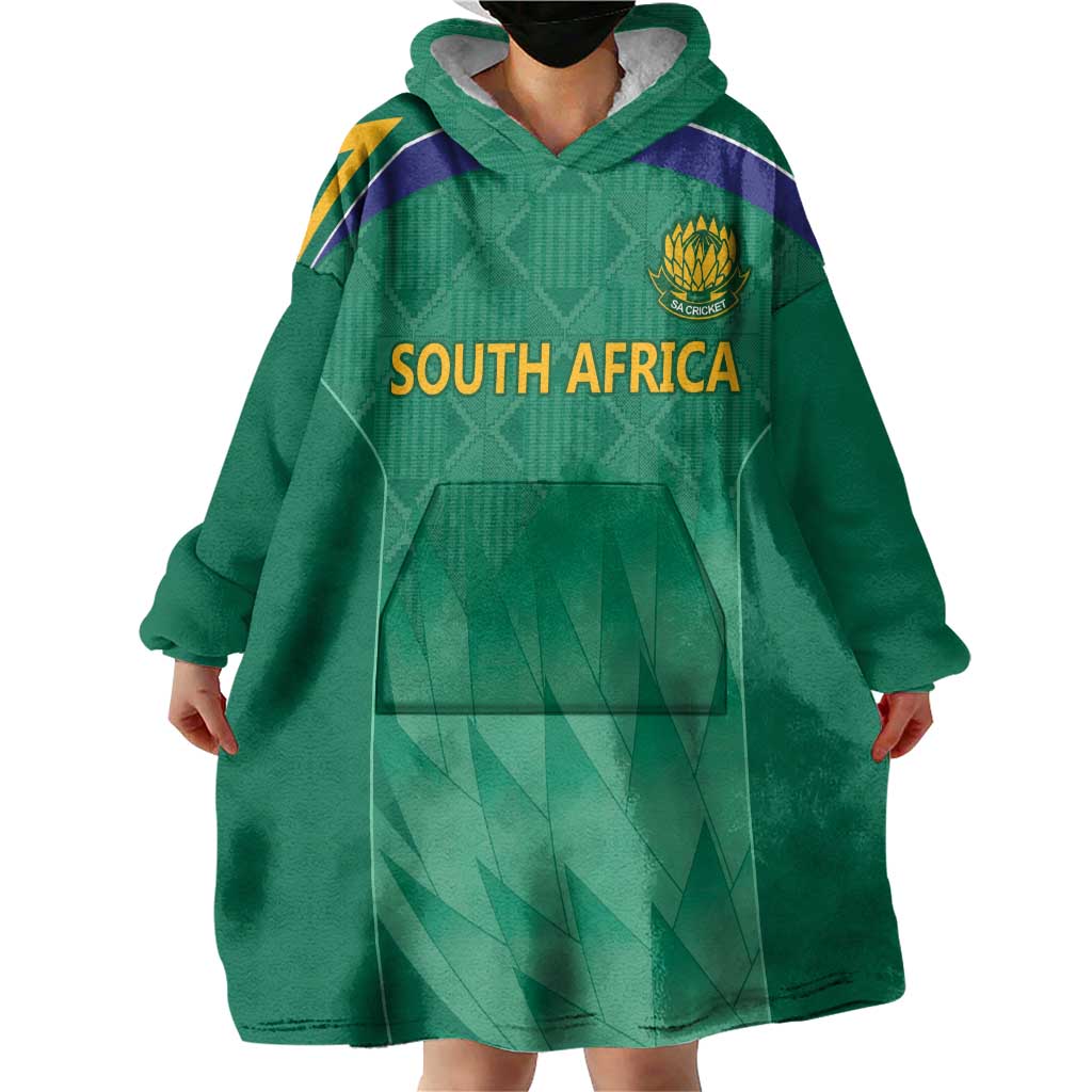 South Africa Cricket Custom Wearable Blanket Hoodie Proteas Green