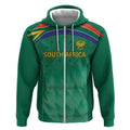 South Africa Cricket Custom Zip Hoodie Proteas Green