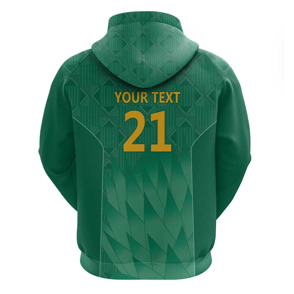 South Africa Cricket Custom Zip Hoodie Proteas Green