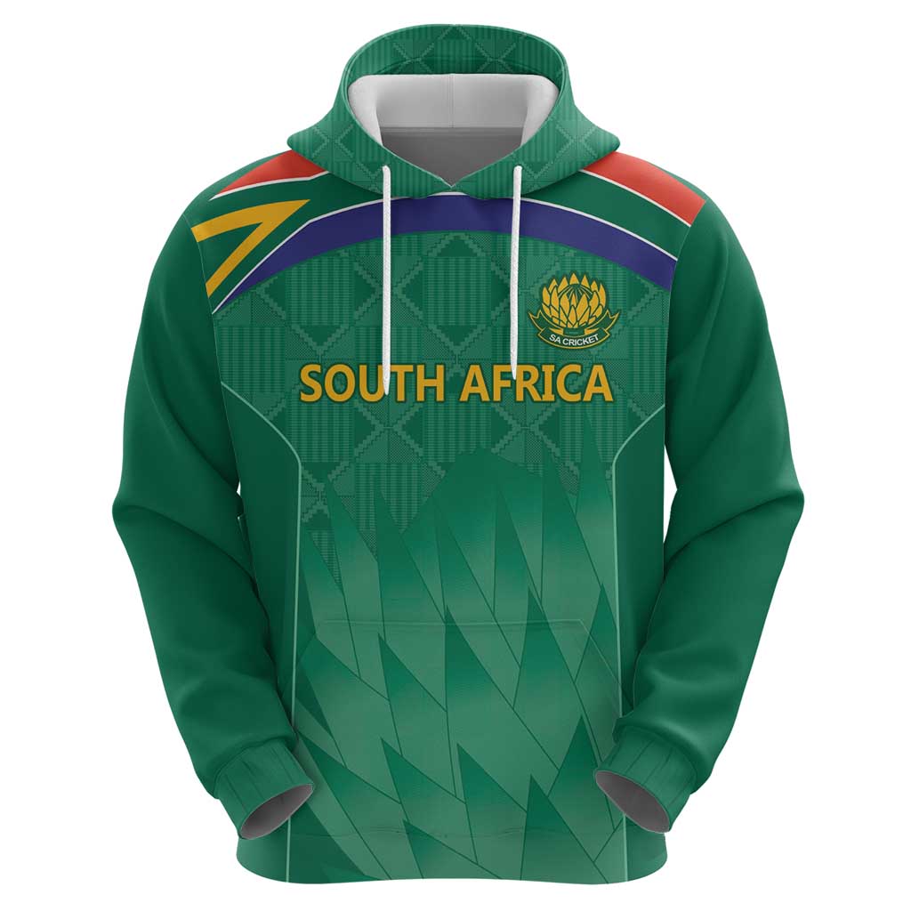 South Africa Cricket Custom Zip Hoodie Proteas Green