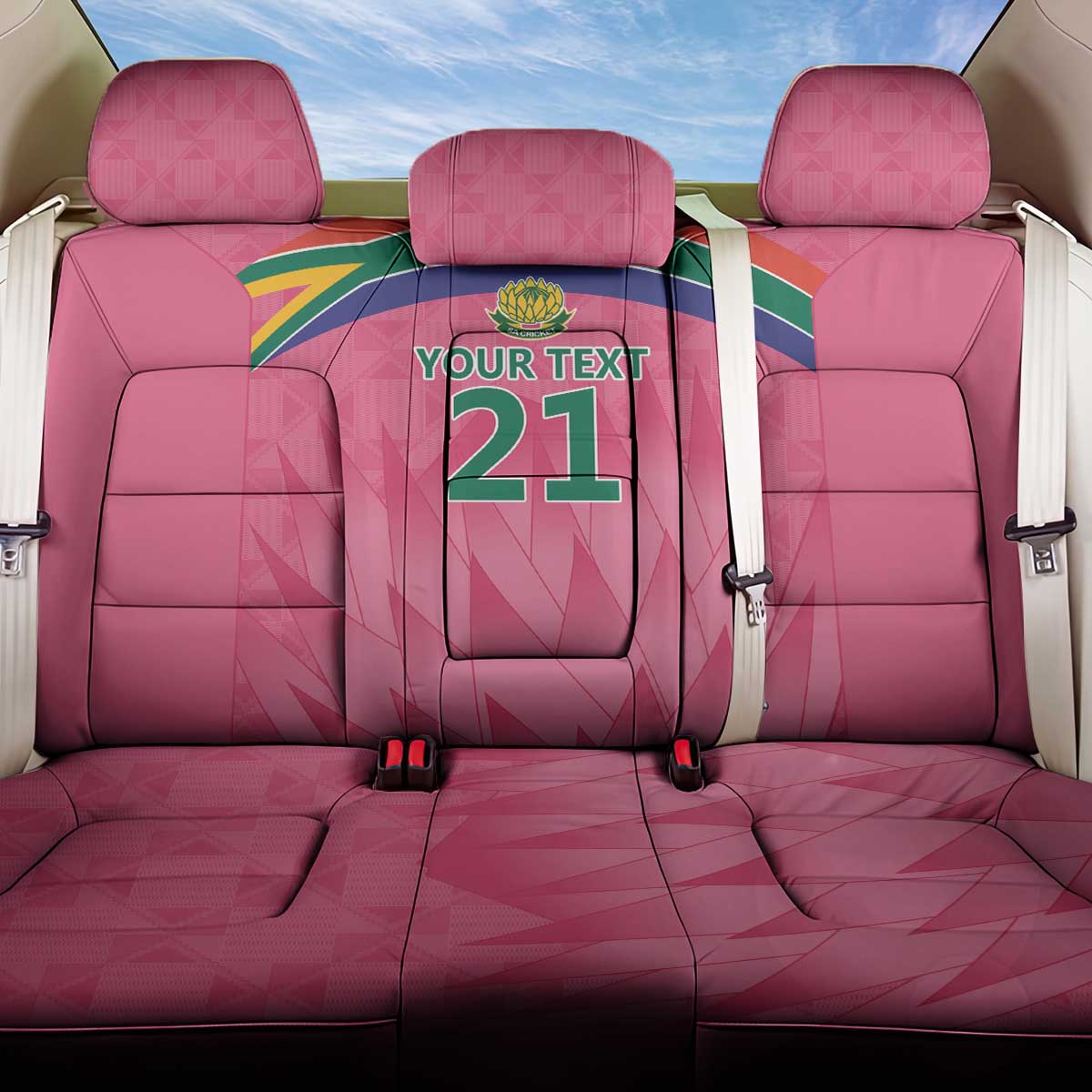 South Africa Cricket Custom Back Car Seat Cover Proteas Pink