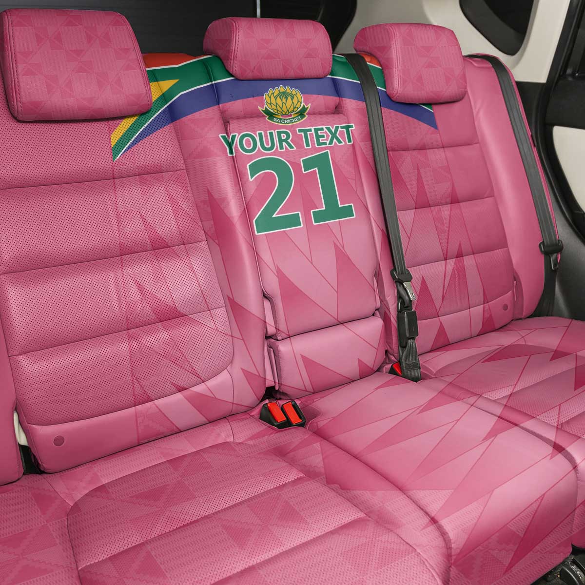 South Africa Cricket Custom Back Car Seat Cover Proteas Pink