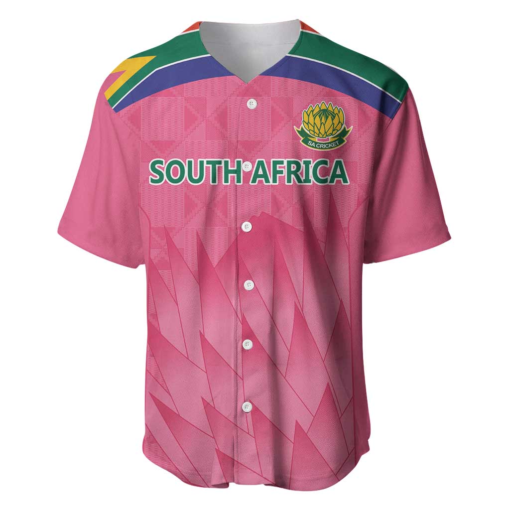 South Africa Cricket Custom Baseball Jersey Proteas Pink