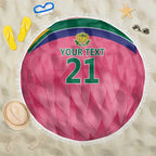 South Africa Cricket Custom Beach Blanket Proteas Pink