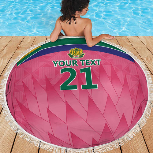 South Africa Cricket Custom Beach Blanket Proteas Pink