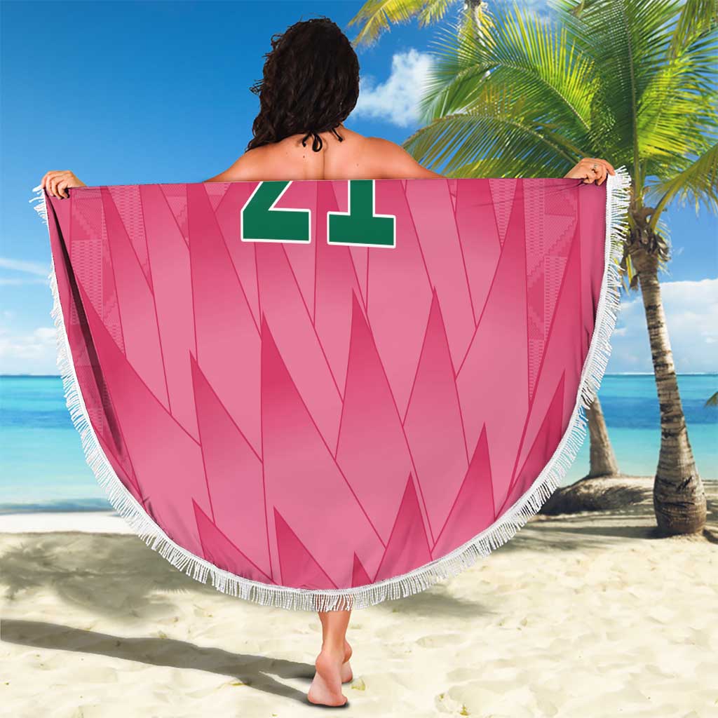 South Africa Cricket Custom Beach Blanket Proteas Pink