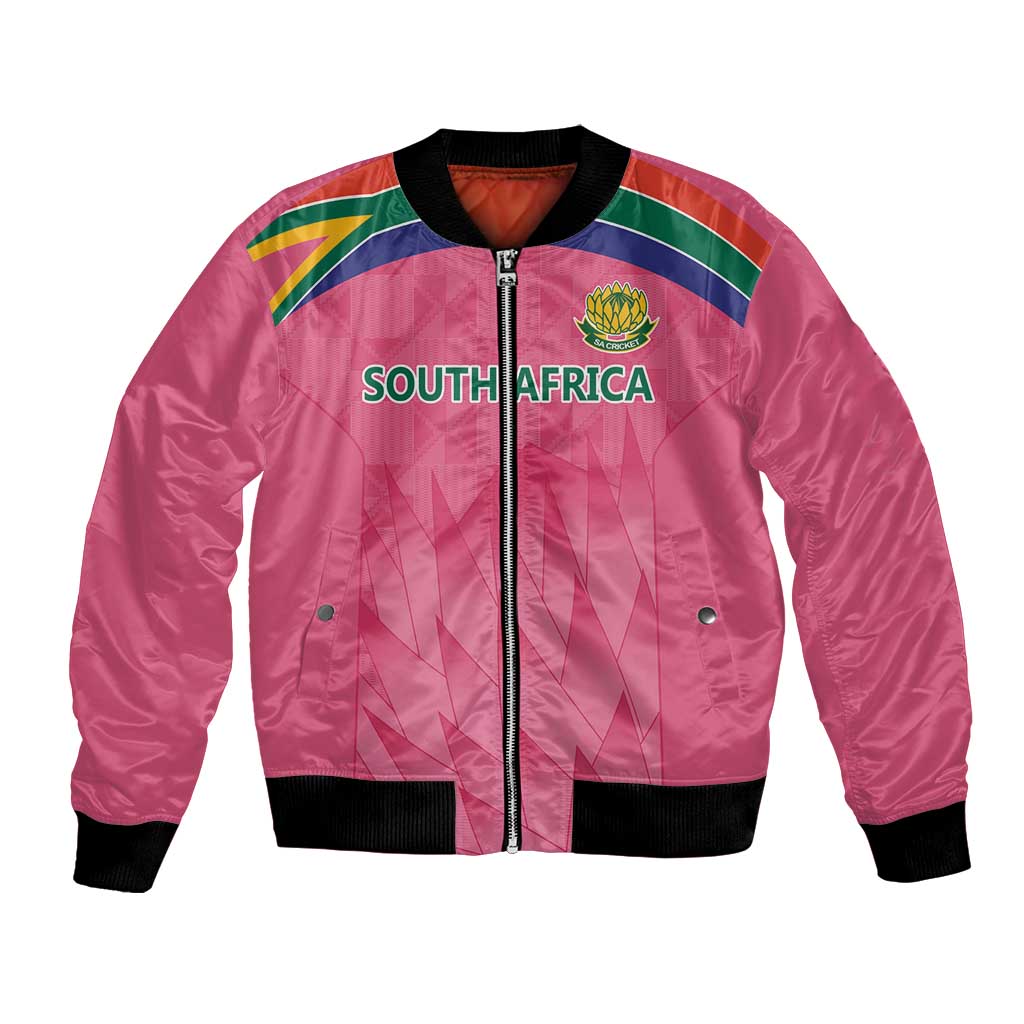 South Africa Cricket Custom Bomber Jacket Proteas Pink