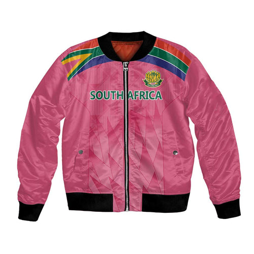 South Africa Cricket Custom Bomber Jacket Proteas Pink