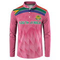 South Africa Cricket Custom Button Sweatshirt Proteas Pink