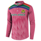 South Africa Cricket Custom Button Sweatshirt Proteas Pink