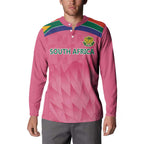 South Africa Cricket Custom Button Sweatshirt Proteas Pink