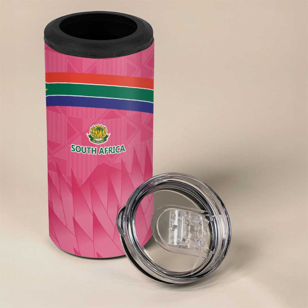 South Africa Cricket Custom 4 in 1 Can Cooler Tumbler Proteas Pink