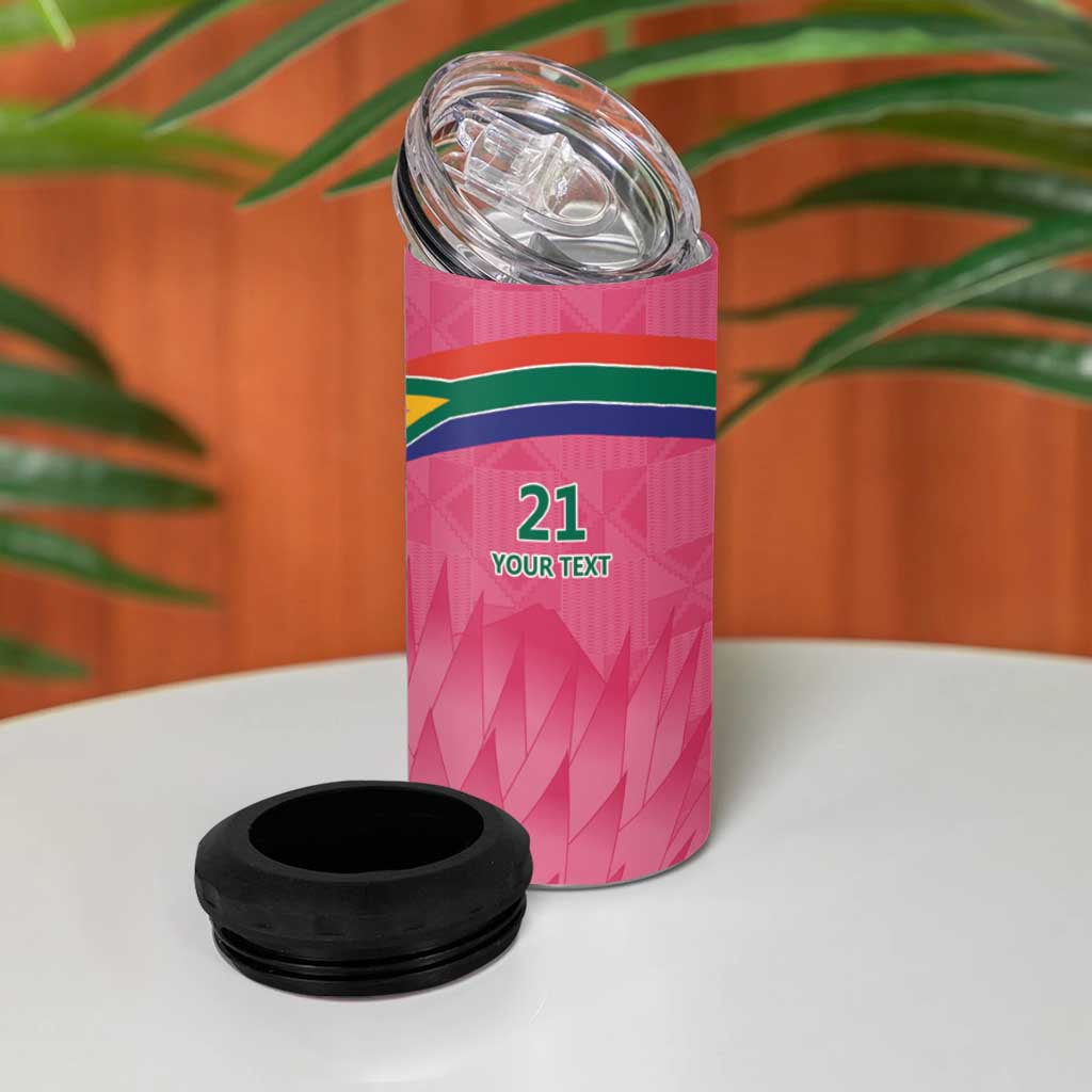 South Africa Cricket Custom 4 in 1 Can Cooler Tumbler Proteas Pink