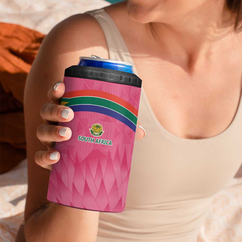 South Africa Cricket Custom 4 in 1 Can Cooler Tumbler Proteas Pink