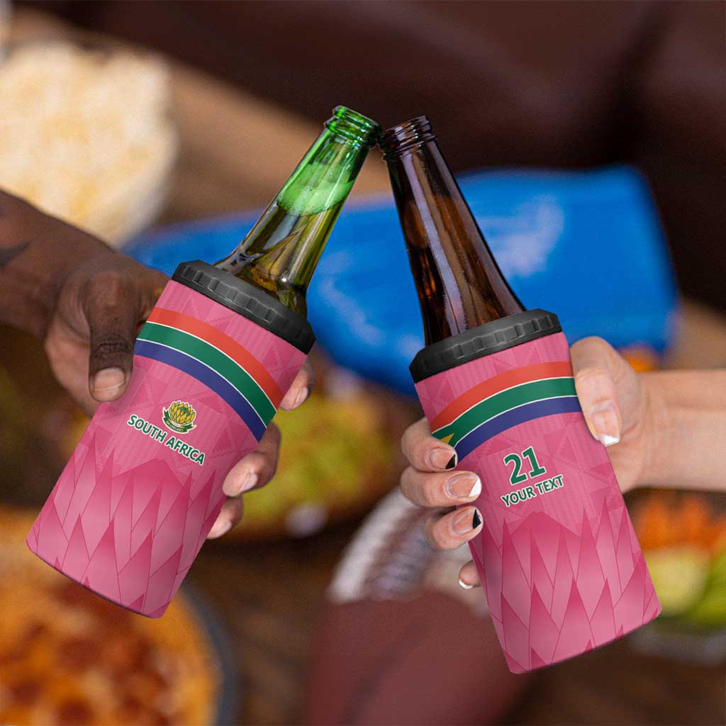 South Africa Cricket Custom 4 in 1 Can Cooler Tumbler Proteas Pink