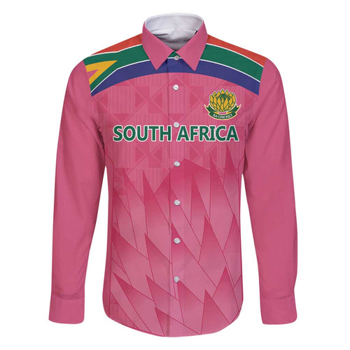 South Africa Cricket Custom Family Matching Summer Maxi Dress and Hawaiian Shirt Proteas Pink