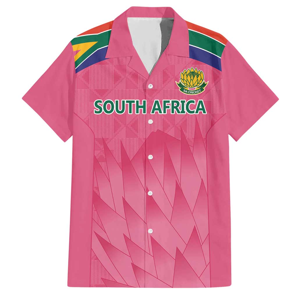South Africa Cricket Custom Hawaiian Shirt Proteas Pink