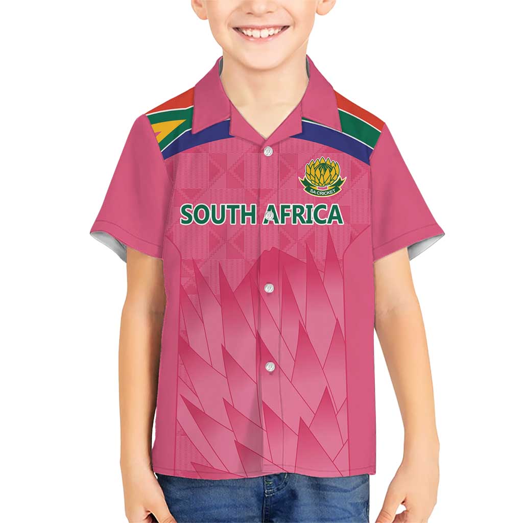 South Africa Cricket Custom Hawaiian Shirt Proteas Pink