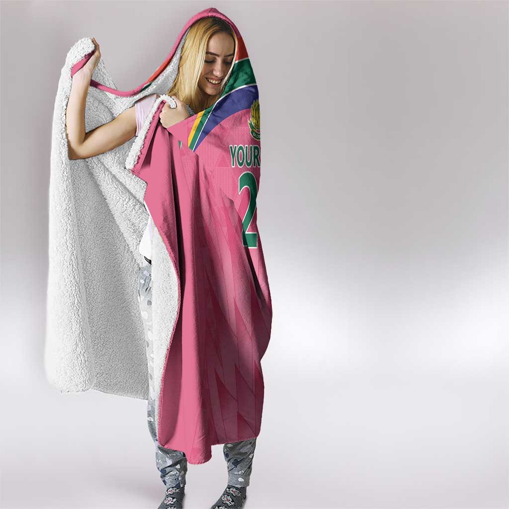 South Africa Cricket Custom Hooded Blanket Proteas Pink