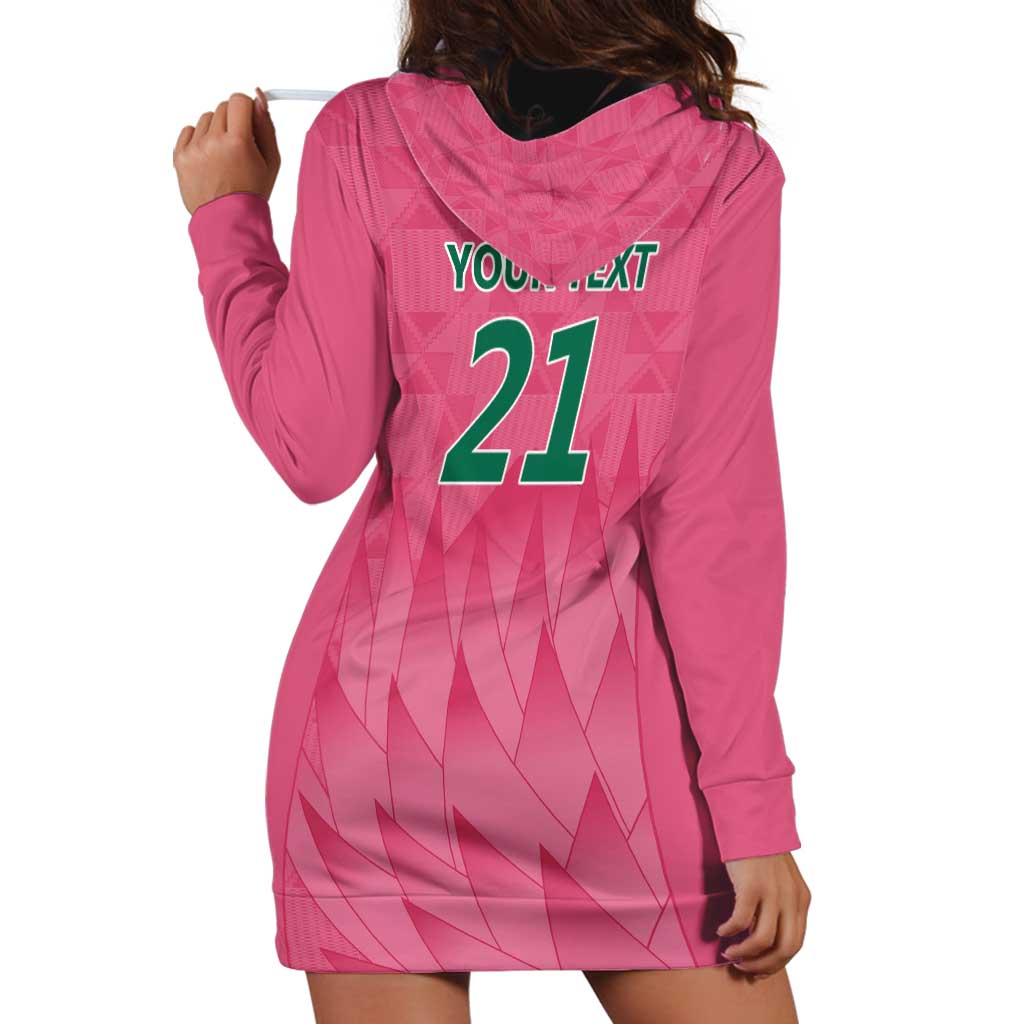 South Africa Cricket Custom Hoodie Dress Proteas Pink