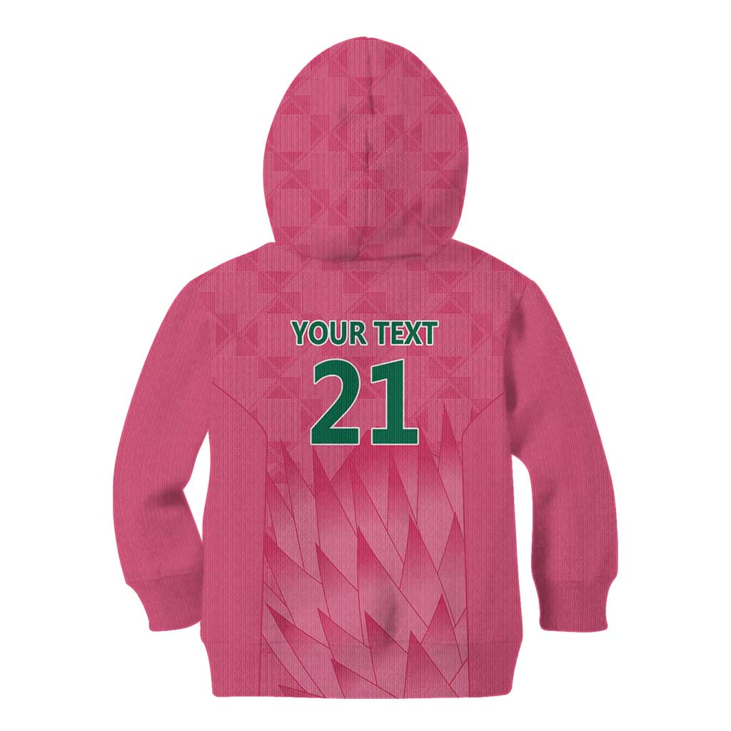 South Africa Cricket Custom Kid Hoodie Proteas Pink